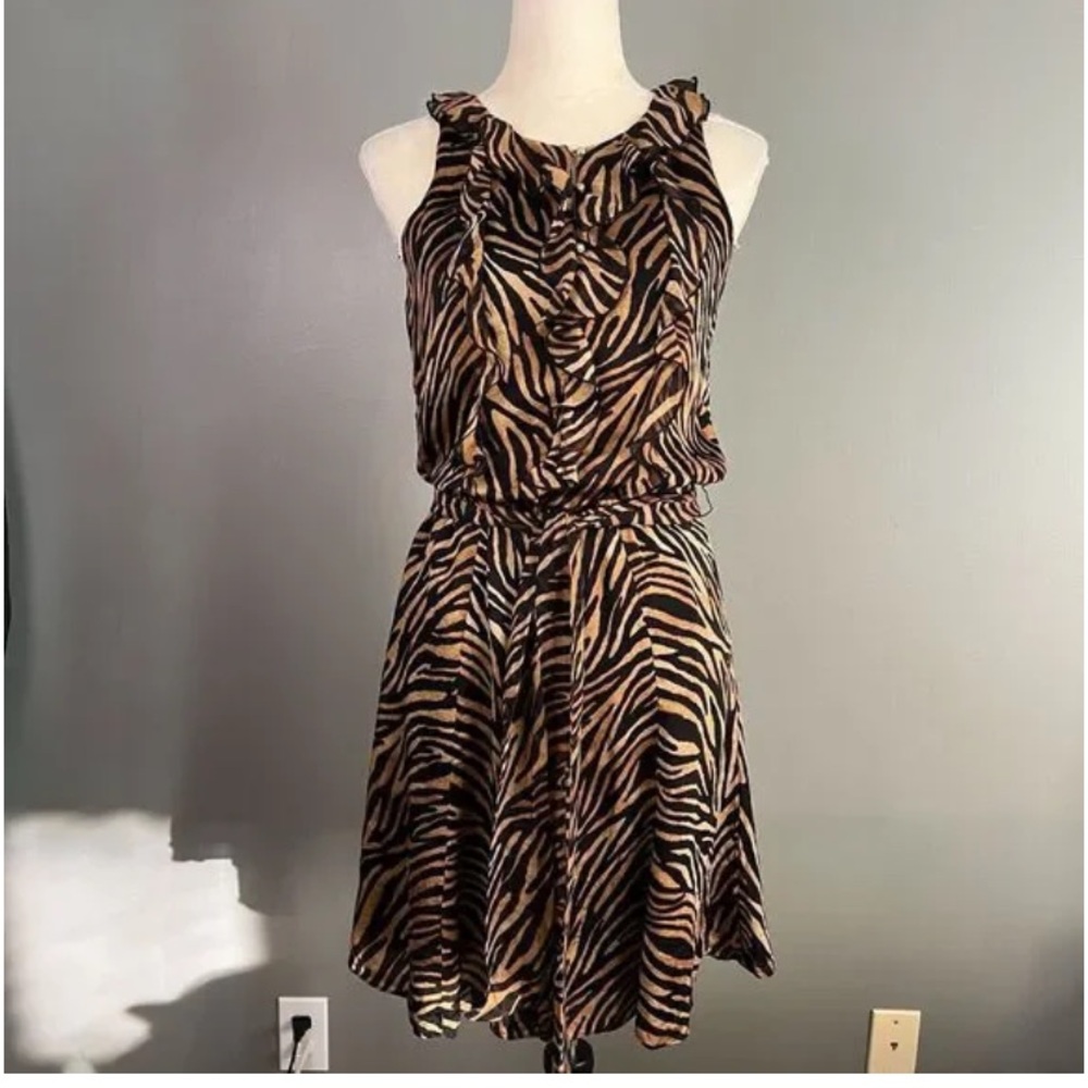 White House Black Market Animal Print Midi Dress